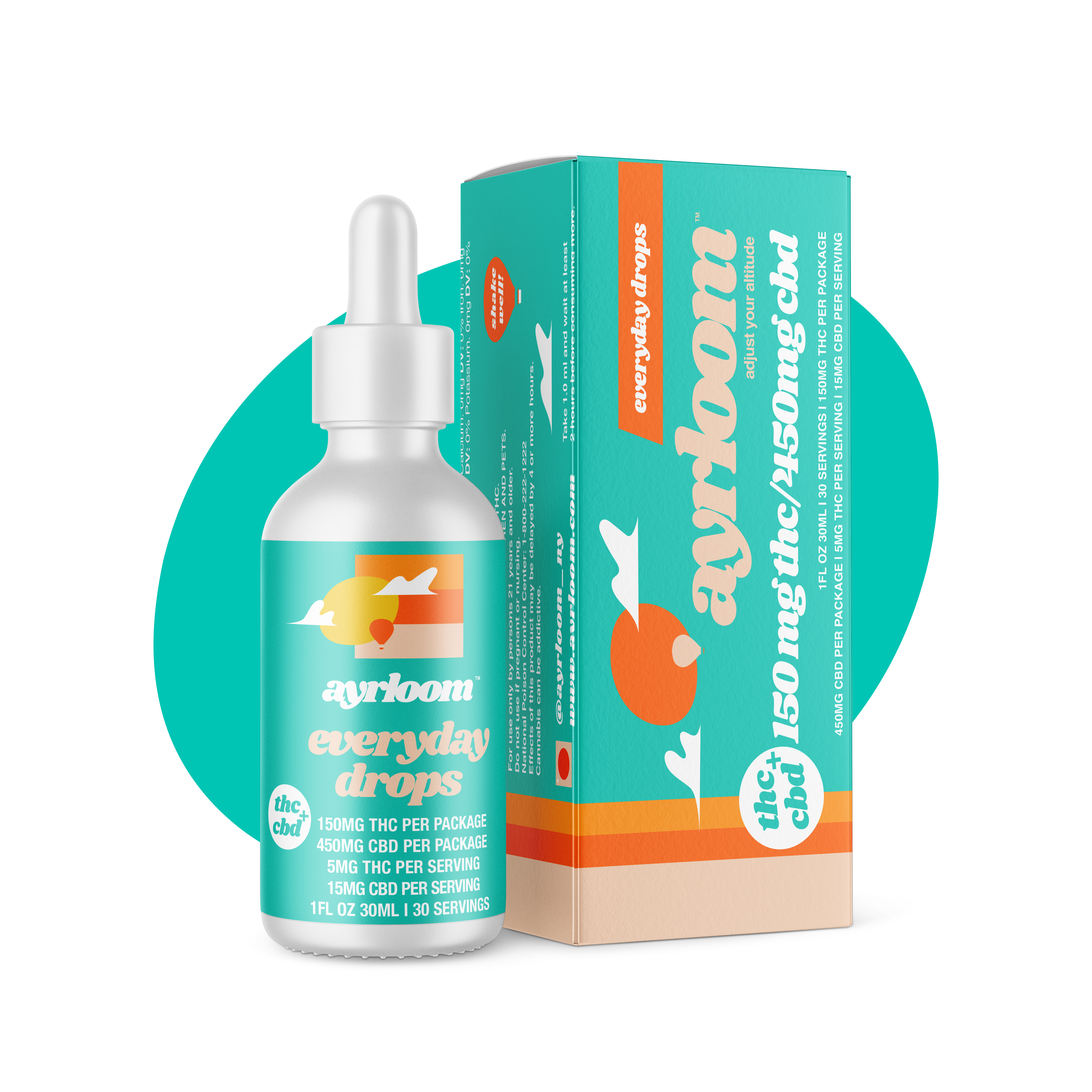 Photograph of Product: Ayrloom | Low Dose Everyday Drops | 150MG THC : 450MG CBD