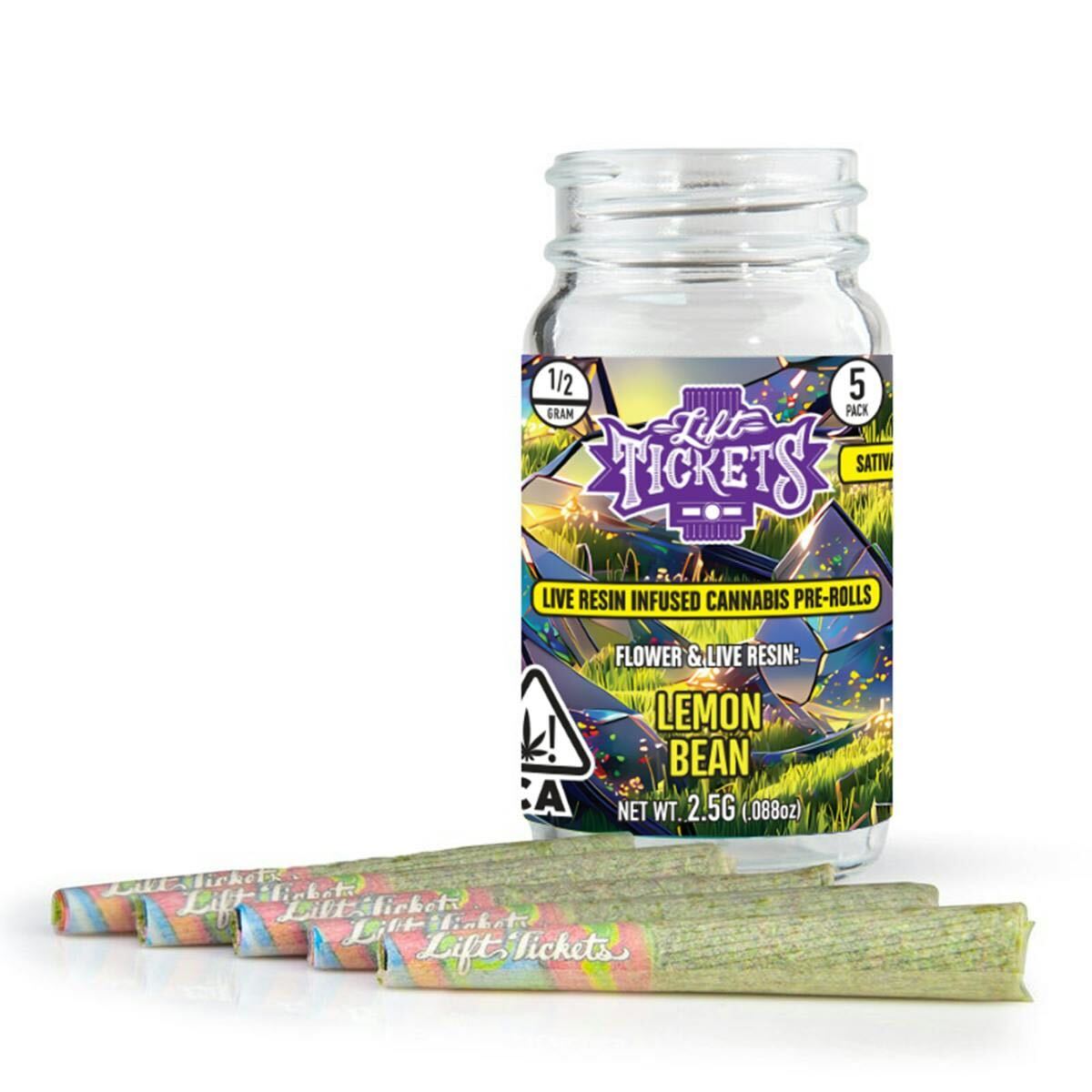 Photograph of product: LEMON BEAN (S) 5PK INFUSED PREROLLS