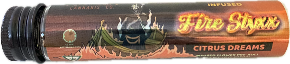 Photograph of product: Fire Styxx - Citrus Dreams (Hybrid) Infused Preroll - 1g