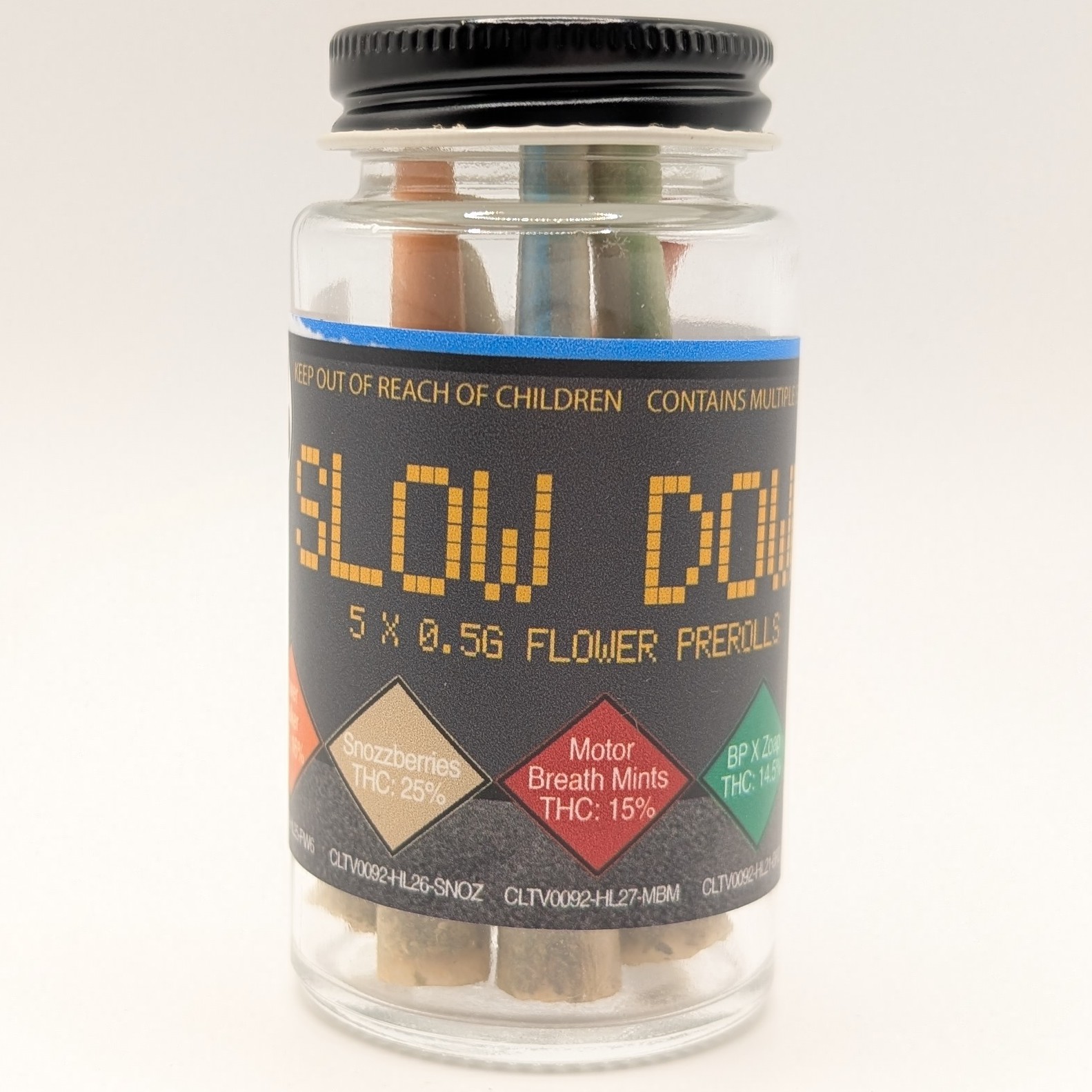 Photograph of product: Slow Down 5 x .5g Pre Roll Pack