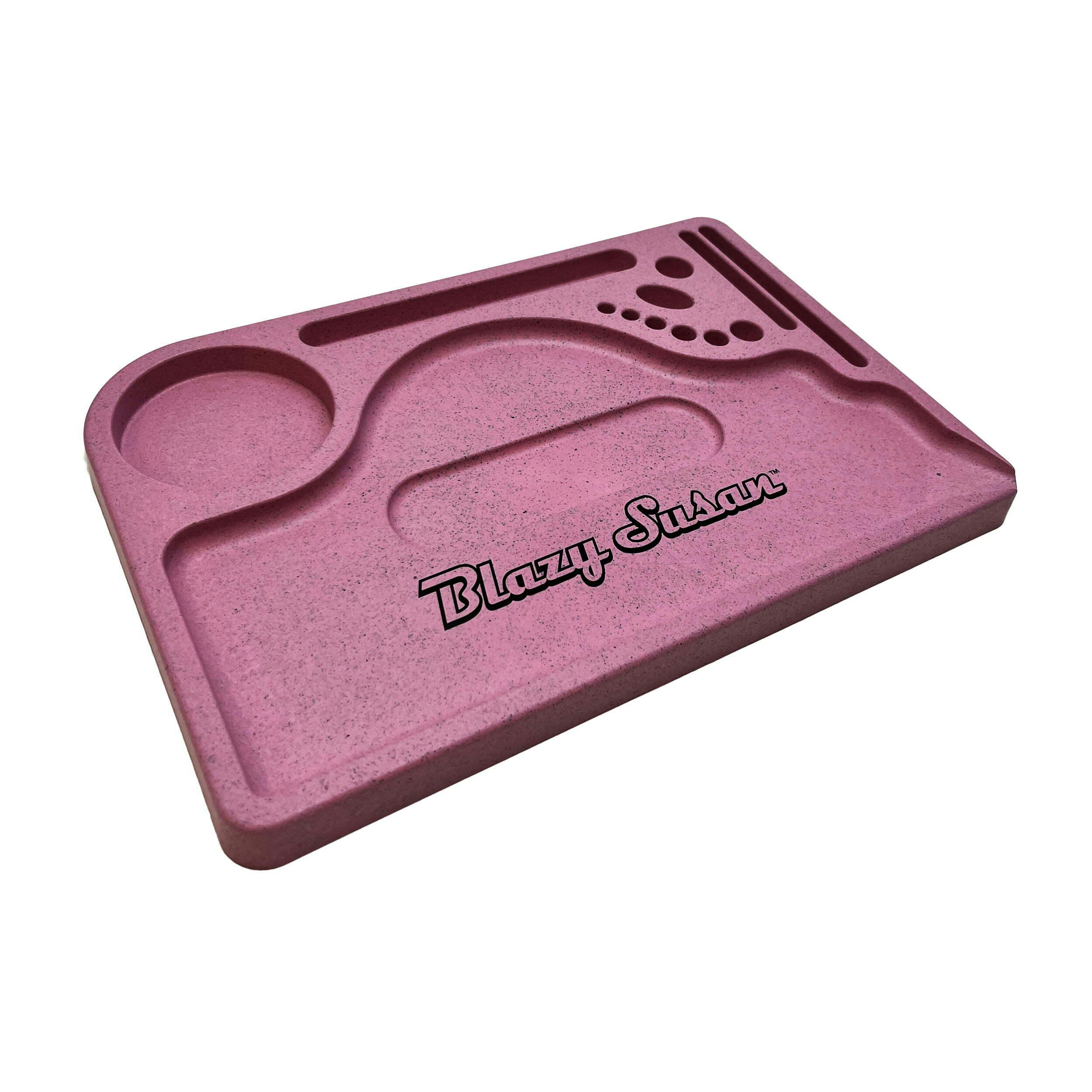 Photograph of product: Blazy Susan Hemp Plastic Rolling Tray - Pink