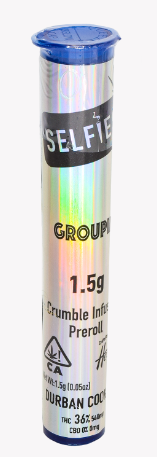 Photograph of product: Selfies - Groupie - Durban Cookies - Infused Pre-Roll