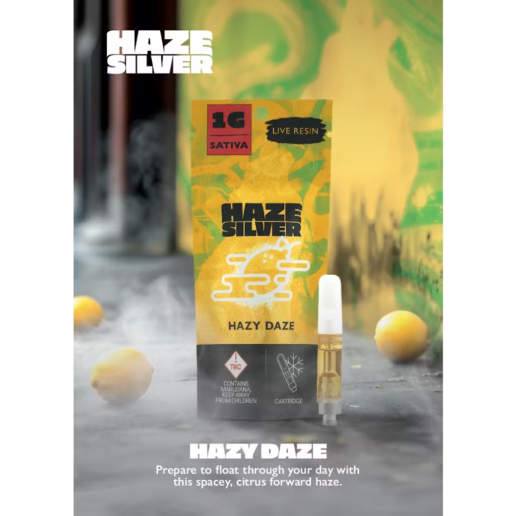 Photograph of product: Haze Silver | 1g Live Resin Cartridge | REC - Hazy Daze (S)