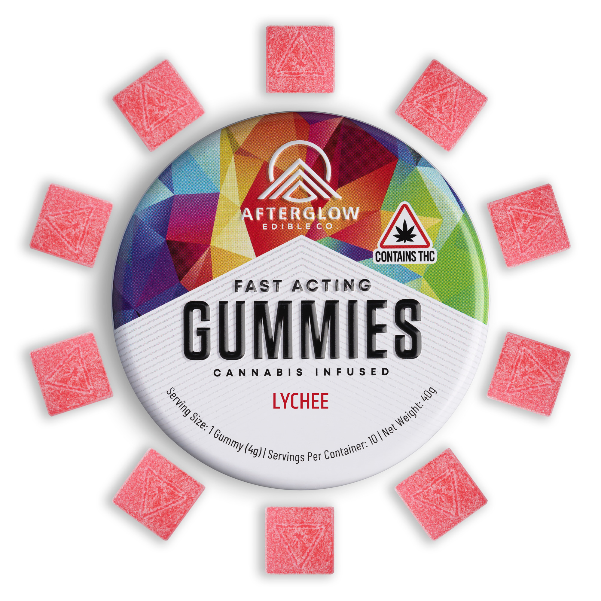Photograph of product: Afterglow - Strawberry Fast Acting Gummies 10MG EA