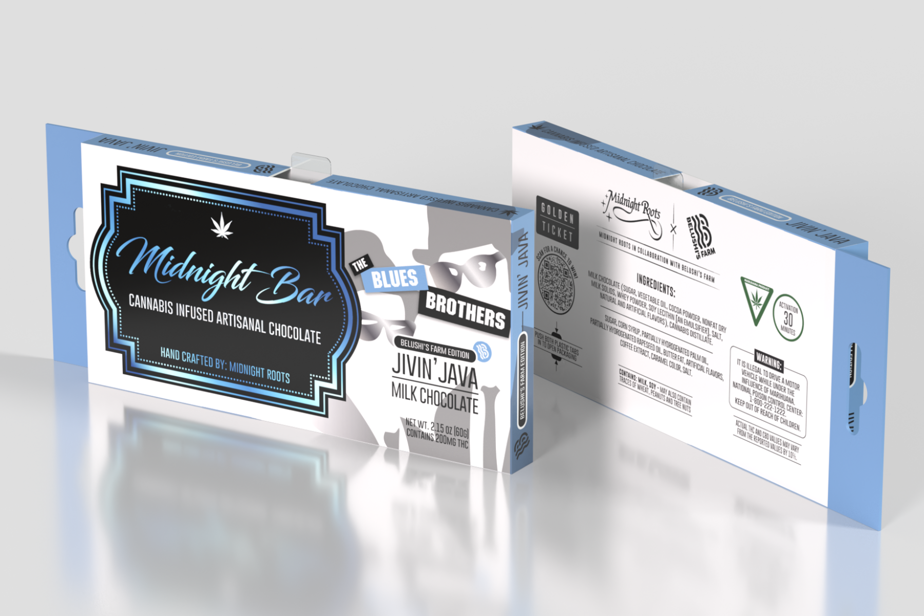 Photograph of product: Midnight Roots | Jivin Java | Infused Chocolate Bar | 200mg | Hybrid