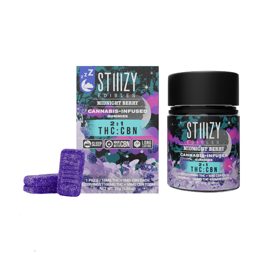 Photograph of product: Stiiizy Gummies TH-oui:CBN 2:1 Midnight Berry 150mg