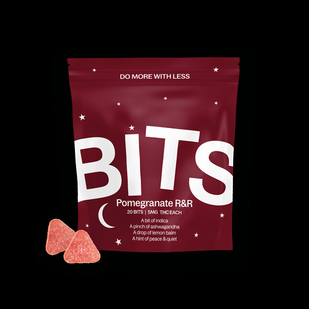 Photograph of product: Bits Gummies (100mg TH-oui : 100mg CBN) 20ct Pomegranate R&R