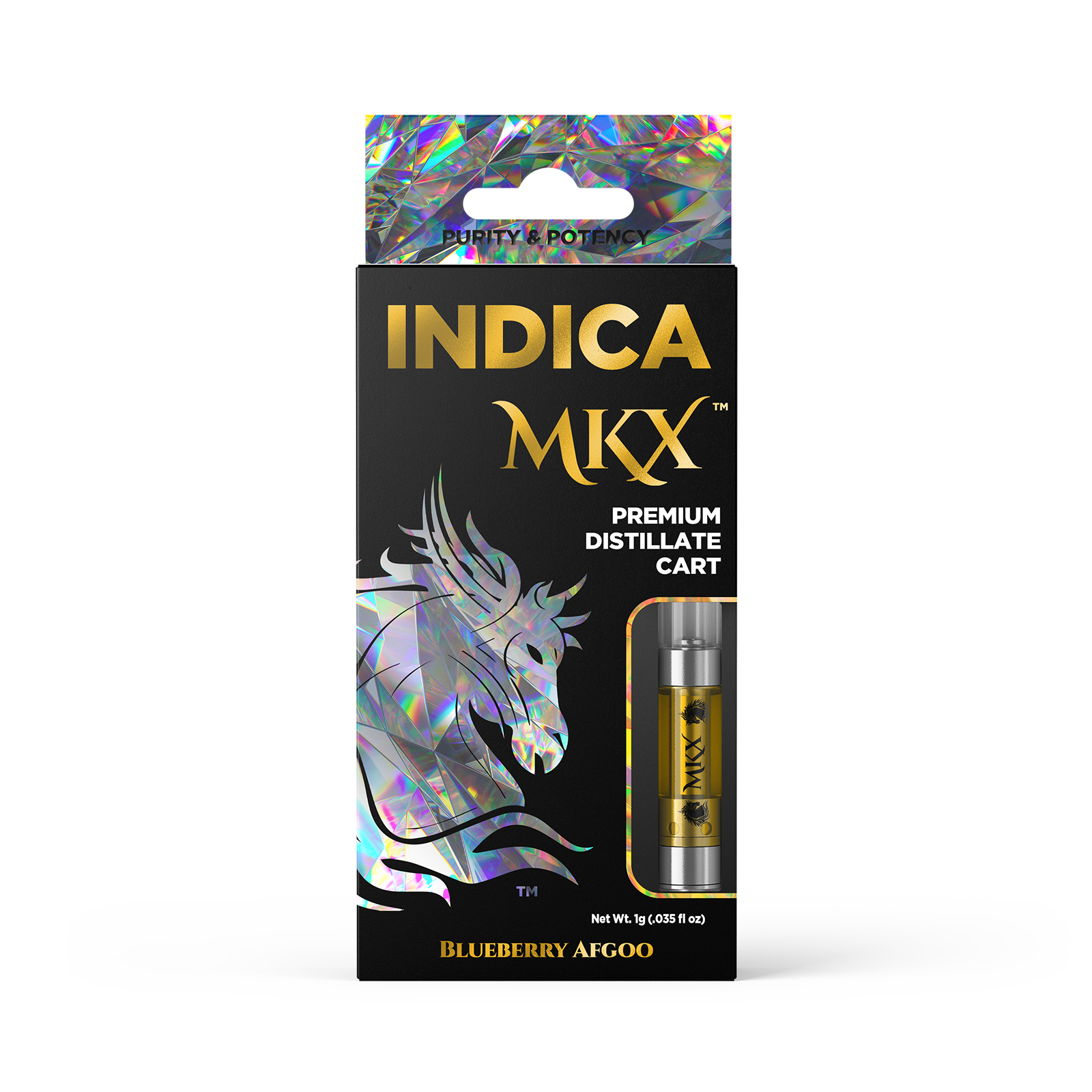 Photograph of product: MKX Blueberry Afgoo Distillate Cartridge | 1g