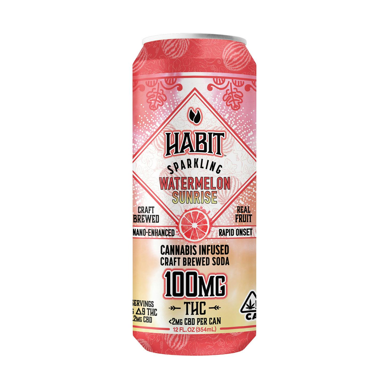 Photograph of product: Habit Sparkling Watermelon Sunset Beverage, 100mg