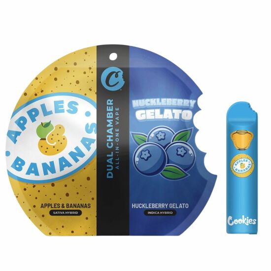 Photograph of product: Cookies Disposable 2g- Apples & Bananas x Huckleberry Gelato (3- in-1)