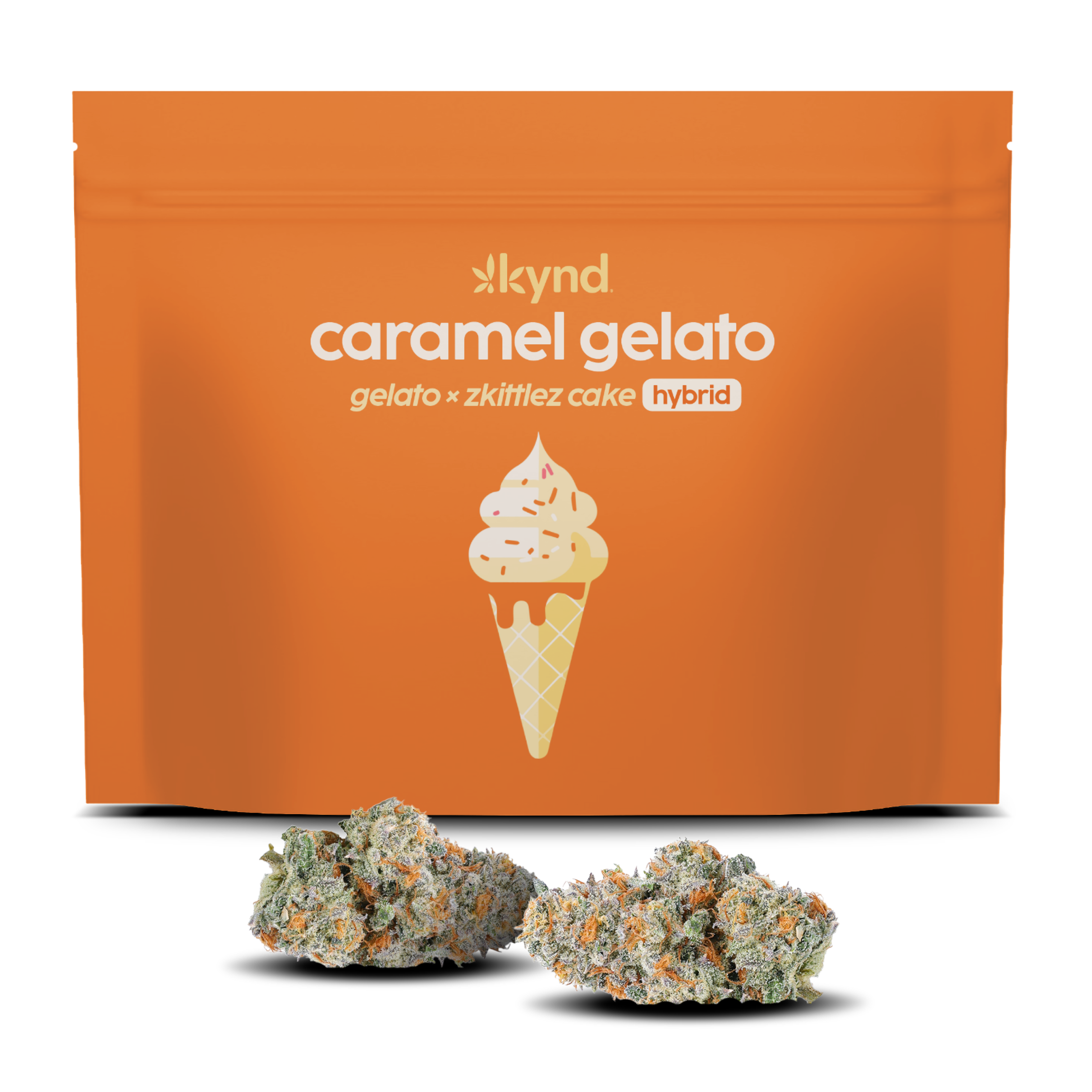 Photograph of product: KYND Caramel Gelato (H) Flower 3.5g