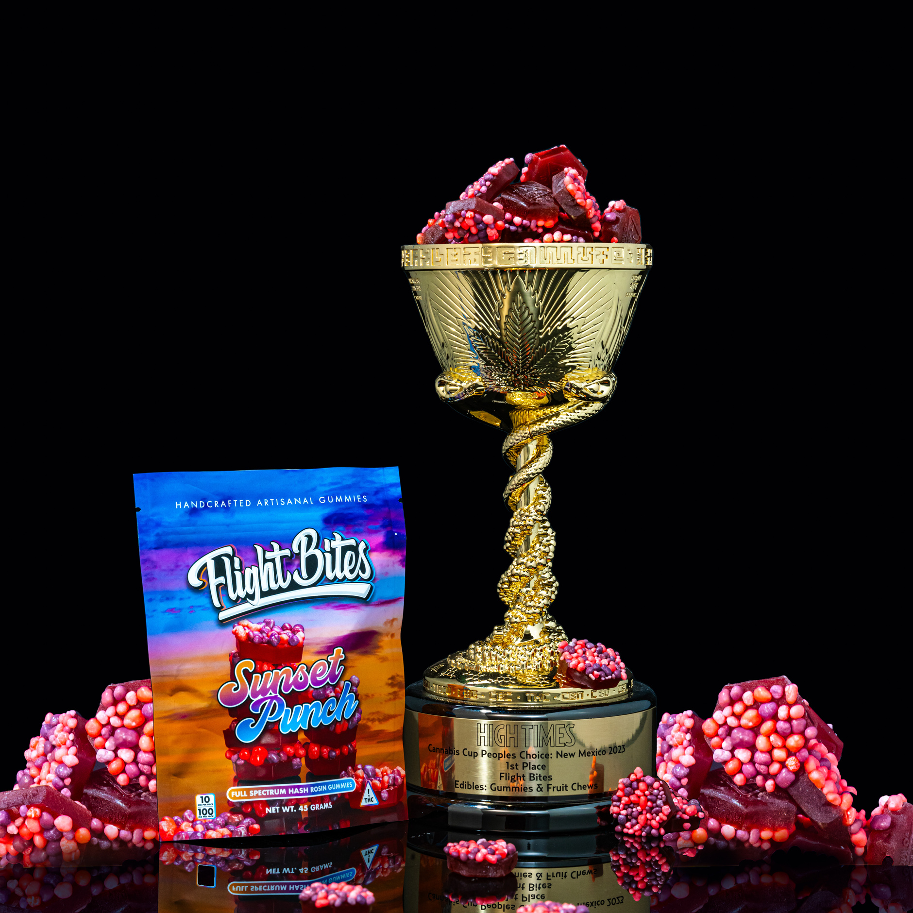 Photograph of product: Flight Bites | Sunset Punch Rosin Gummies | 100mg