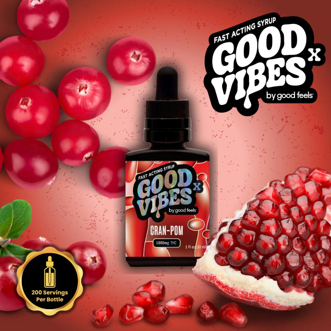 Photograph of product: Good Vibes 1000mg Cranberry Pomegranate Syrup