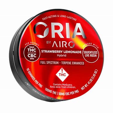 Photograph of product: Oria | Strawberry Lemonade Hybrid Live Resin Chews TH-oui:CBC 2:1 | 100mg