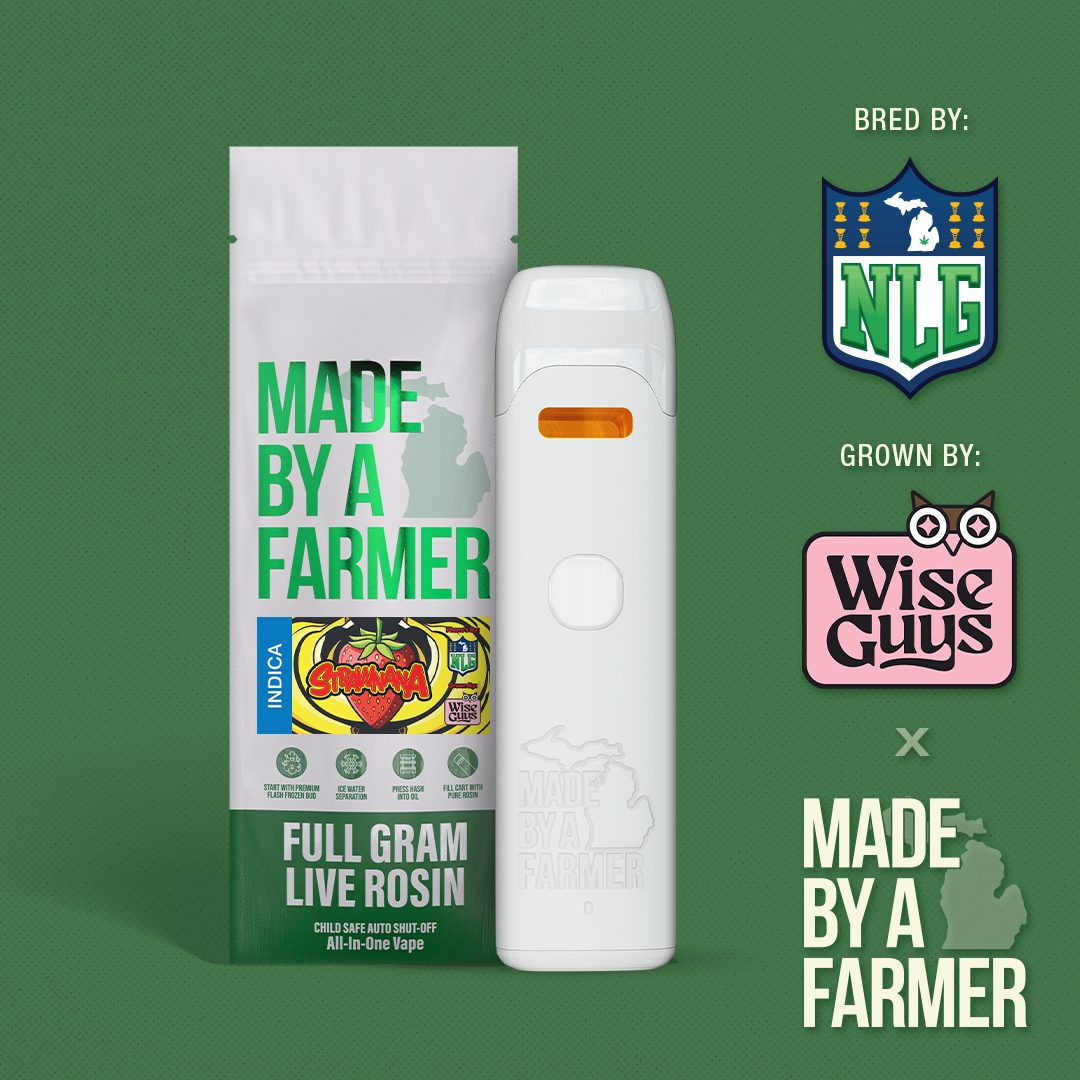 Photograph of product: Made by a Farmer | Strawnana | Live Rosin | Oui'd | Disposable