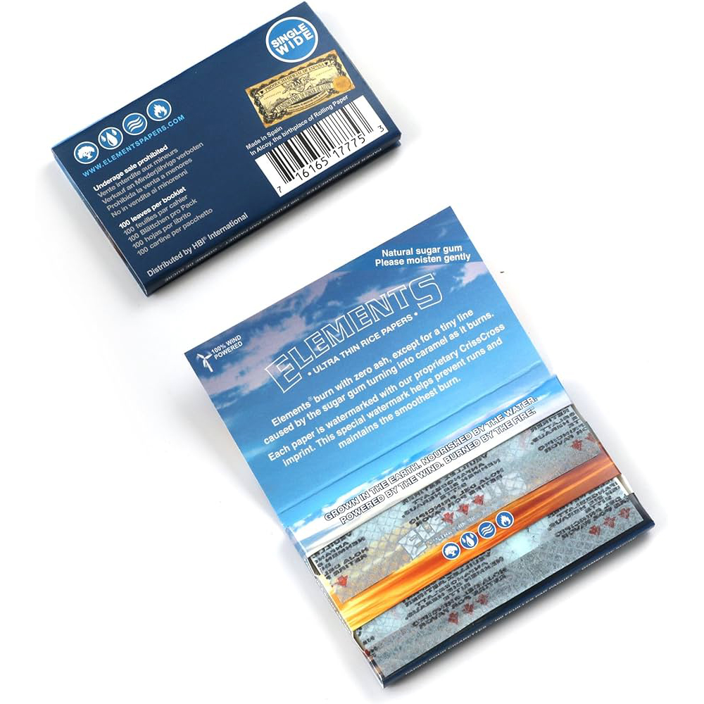 Photograph of product: Elements Ultra Thin Single Wide Double Pack