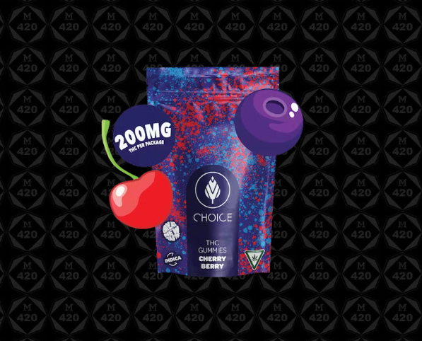 Photograph of product: 200mg Cherry Berry Oui'd Gummies - Choice Chews