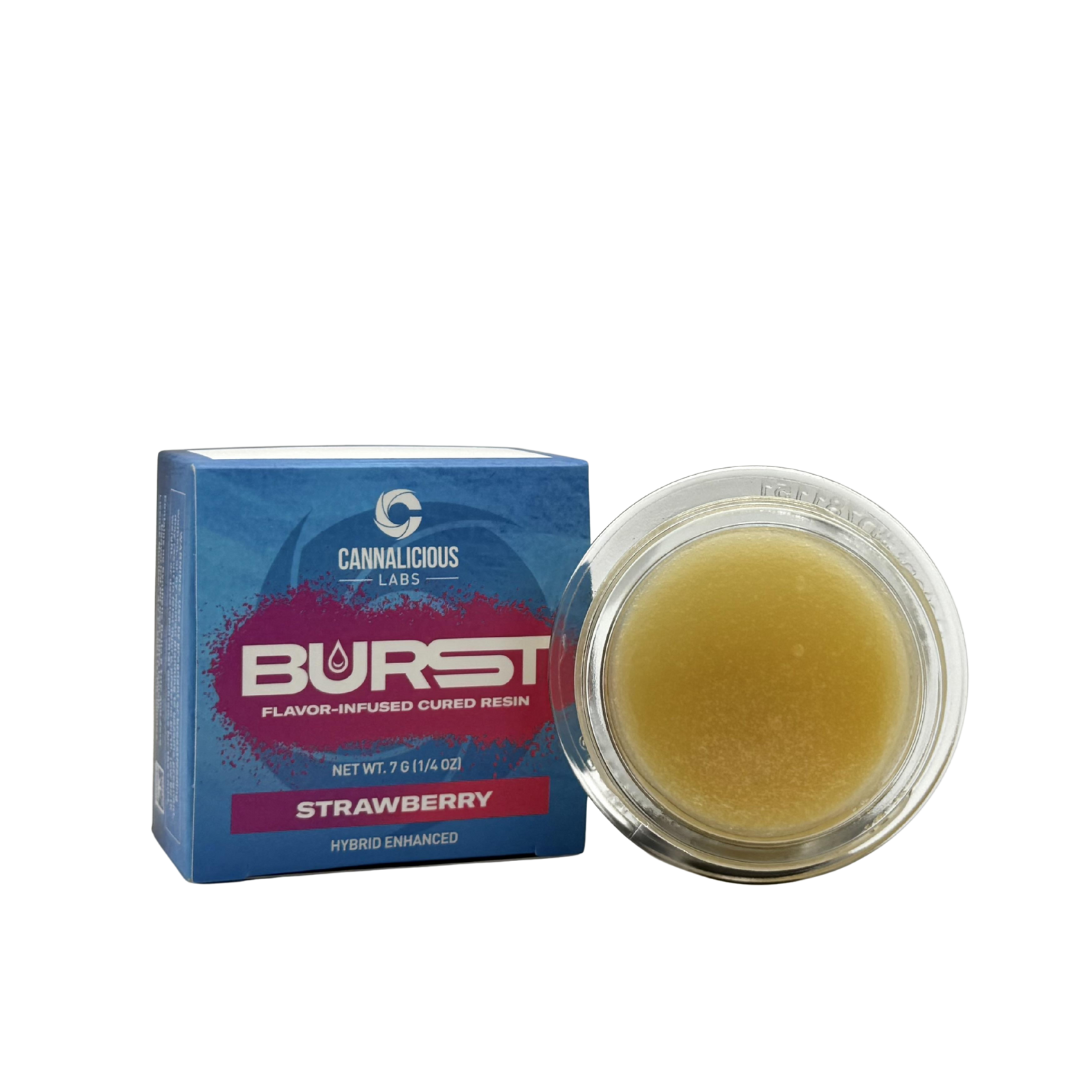 Photograph of product: Cannalicious Labs | Strawberry Infused Cured Resin Baller Jar | 7g