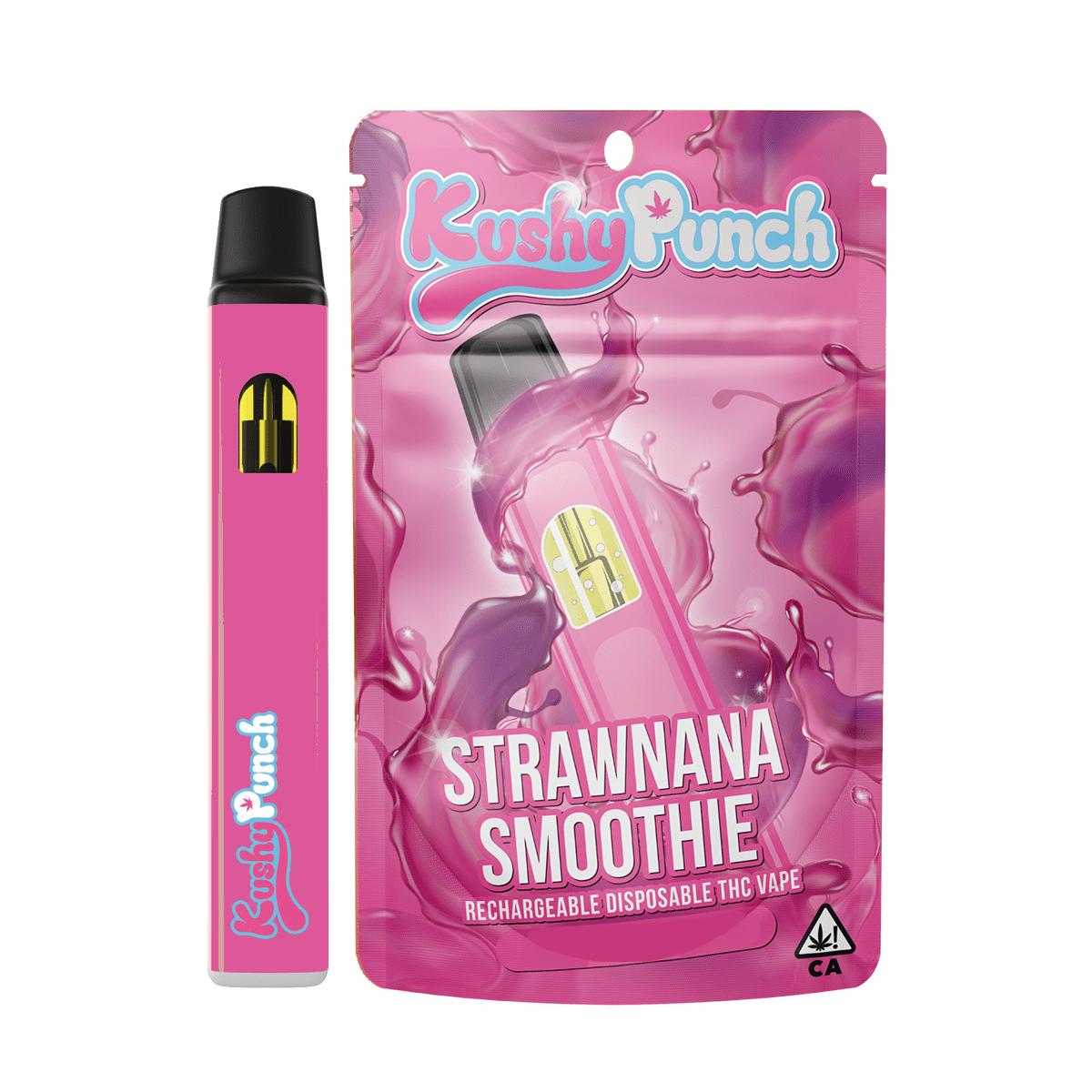 Photograph of product: KUSHY PUNCH | Vape Cartridge | Disposable | Strawnana Smoothie