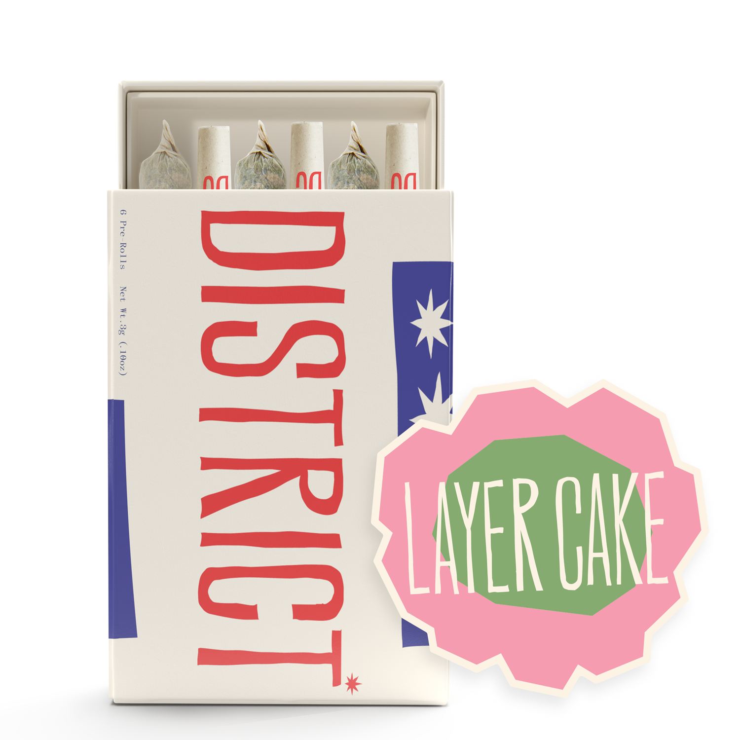 Photograph of product: Layer Cake Pre-rolls 0.5g 6pk