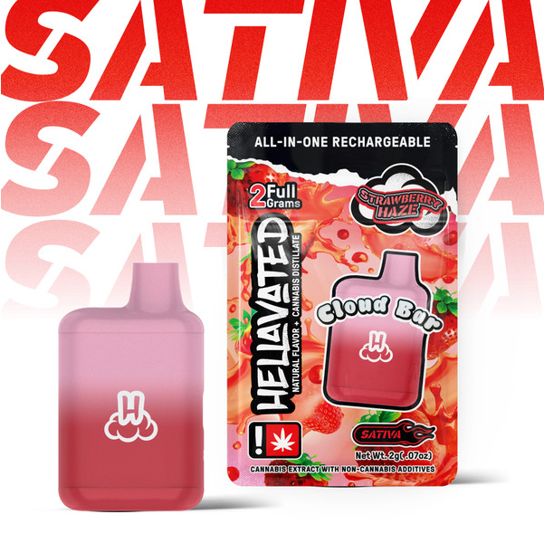 Photograph of product: Hellavated 2g Cloud Bar | Strawberry Haze Disposable