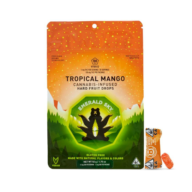 Photograph of product: TROPICAL MANGO (H) 20CT HARD FRUIT DROPS