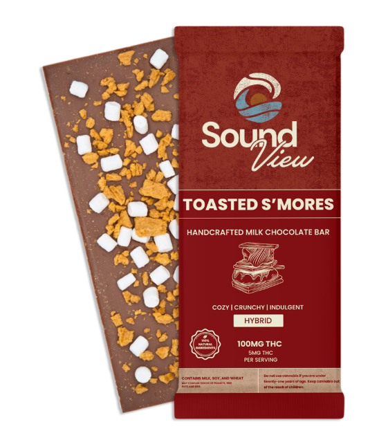 Photograph of product: Toasted S'mores Milk Chocolate Bar (H) 100mg 00014