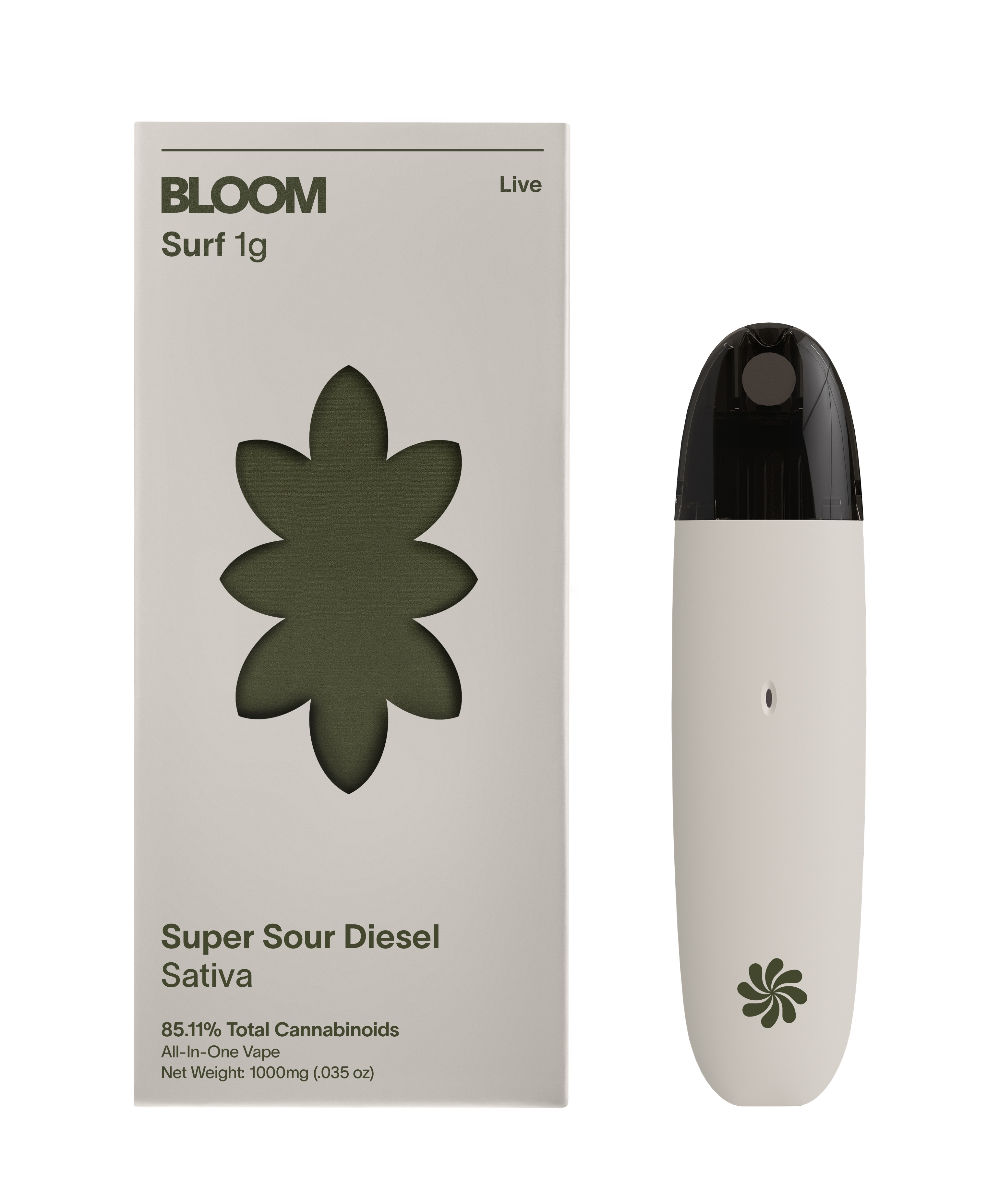 Photograph of product: Super Sour Diesel Live Surf Disposable Vape | 1g