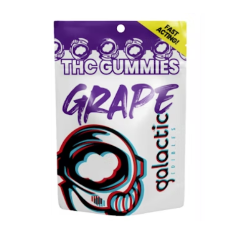 Photograph of product: Galactic Grape Fast Acting Gummies 100mg 20pk