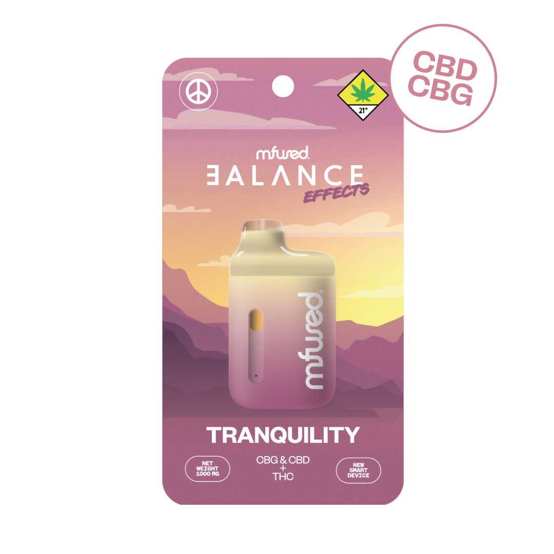 Photograph of product: Mfused Balance VAPE Tranquility Effects CBD:TH-oui:CBG Disposable 1g