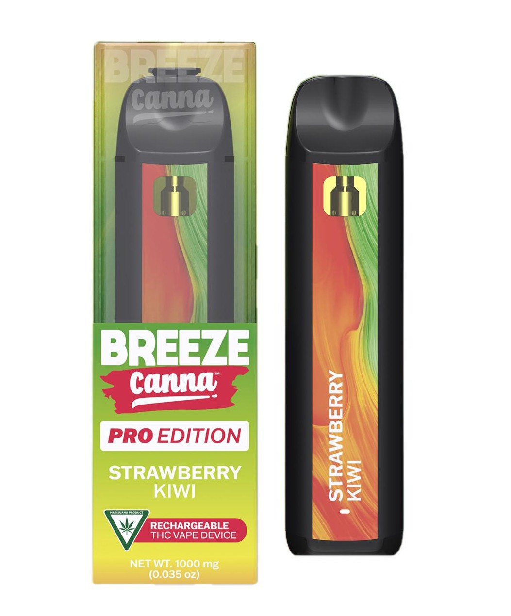 Photograph of product: Breeze Canna Pro Edition Strawberry Kiwi Rechargeable Vape Rec