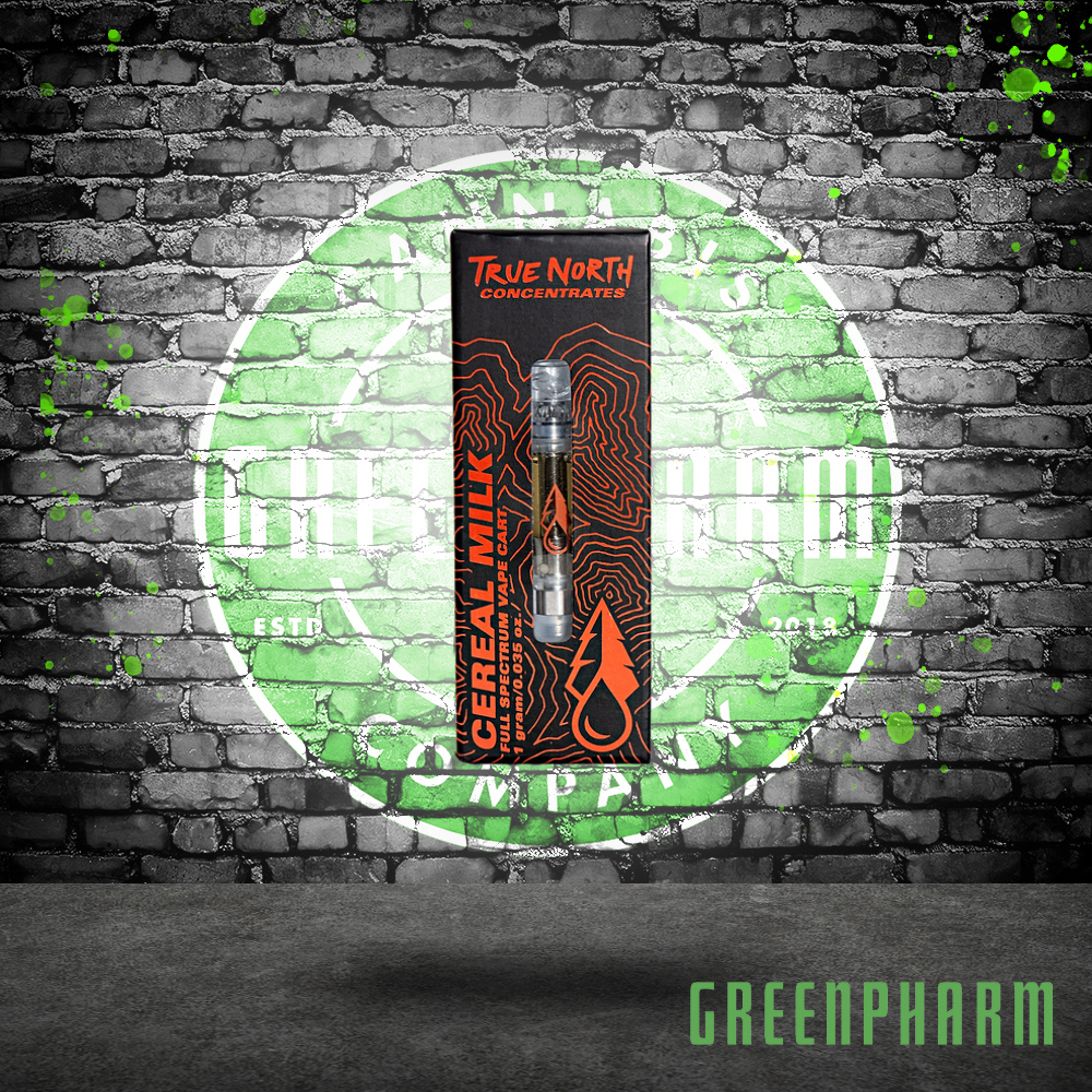 Photograph of product: True North Concentrates Cereal Milk Full Spectrum Vape Cart