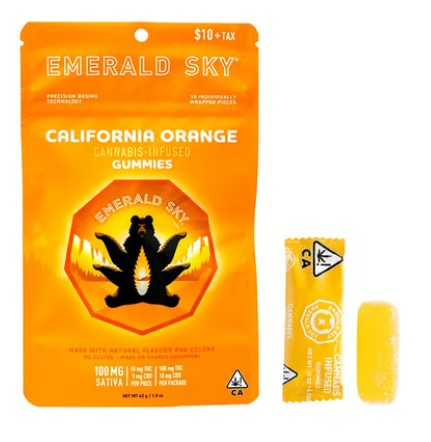 Photograph of product: Emerald Sky California Orange Oui'd Gummies 10PK 100MG