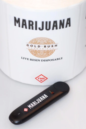 Photograph of Product: GOLD RUSH 0.5G APPLE FRITTER LIQUID LIVE RESIN DISPOSABLE CARTRIDGE