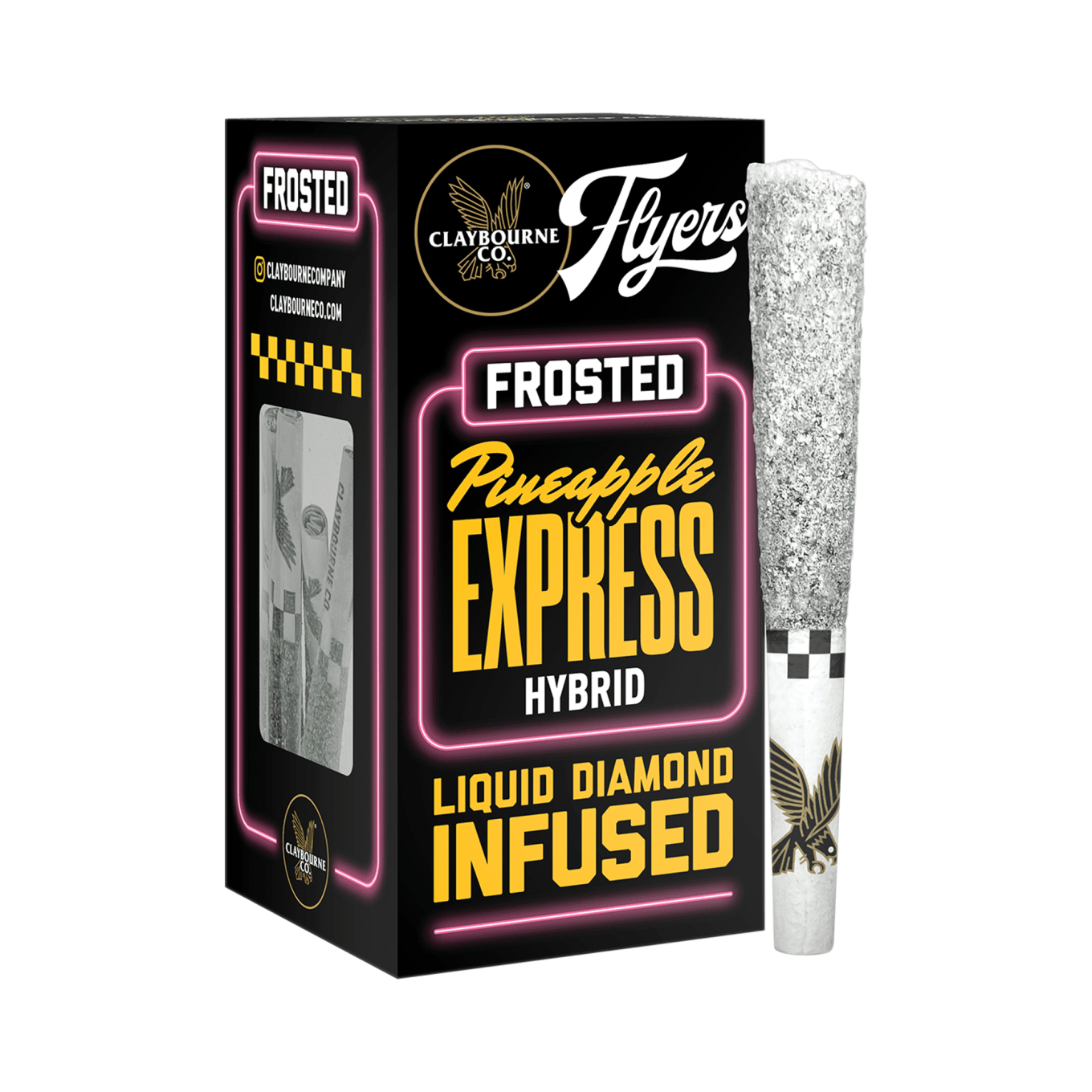 Photograph of product: Claybourne Co. - 2.5g - 5ct Flyers Frosted Infused Pre Rolls - Peach Pie