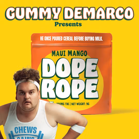 Photograph of product: Dope Rope 200MG Maui Mango Gummies