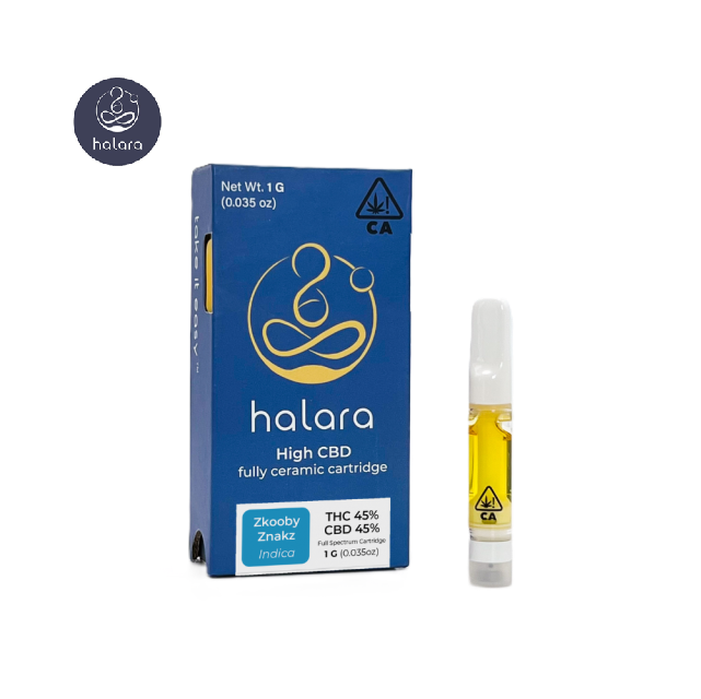 Photograph of Product: ZKOOBY ZNACKS 1:1 HIGH CBD 1G CARTRIDGE