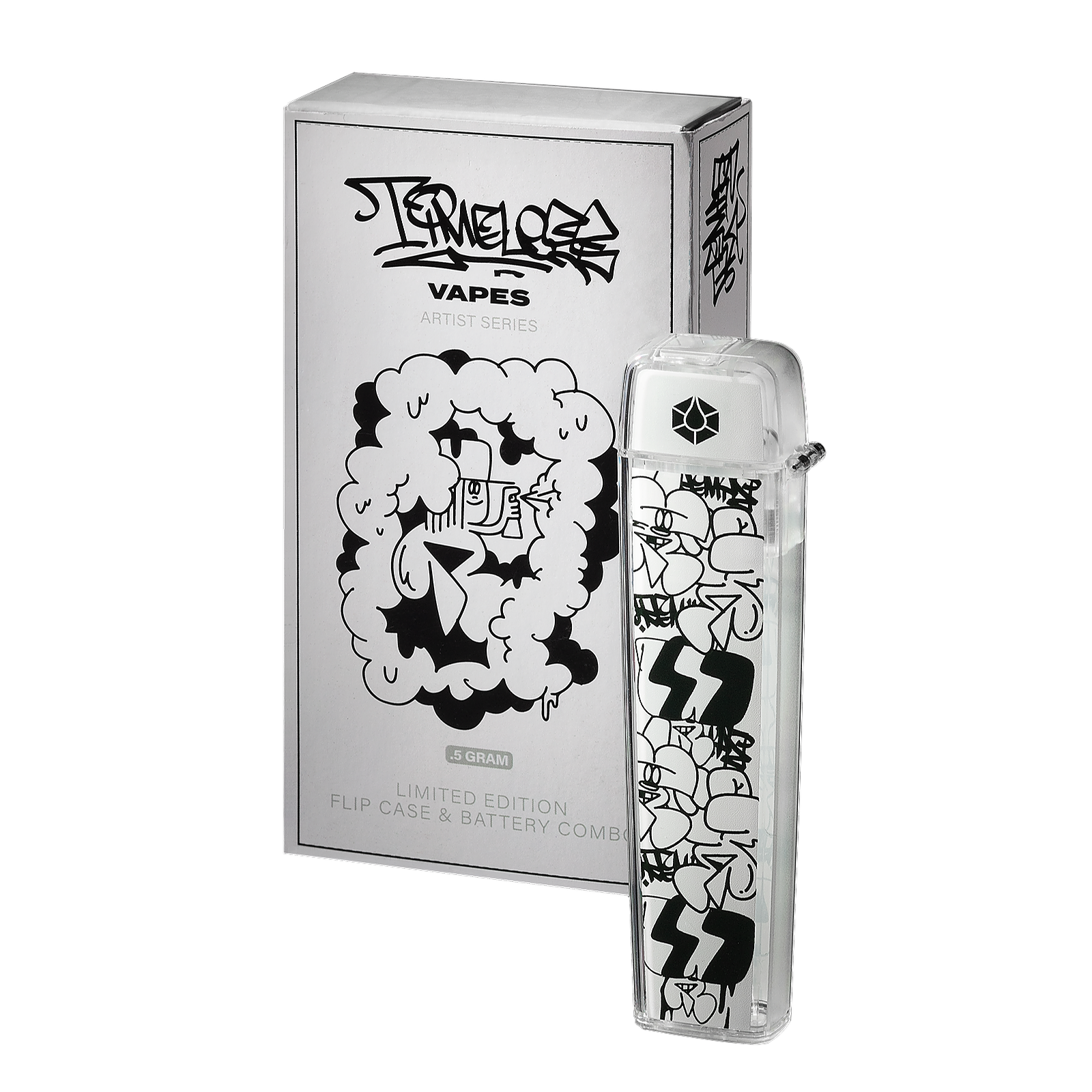 Photograph of product: Noir Black/Black 190mAH Battery and Flip Case Combo