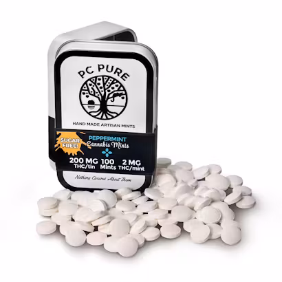 Photograph of product: PC Pure | Peppermint Mints | 200mg