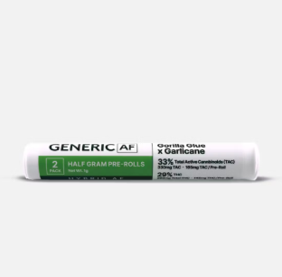 Photograph of product: Generacic AF | Gorilla Glue x Garlicane | Pre-Roll | 2 Pack