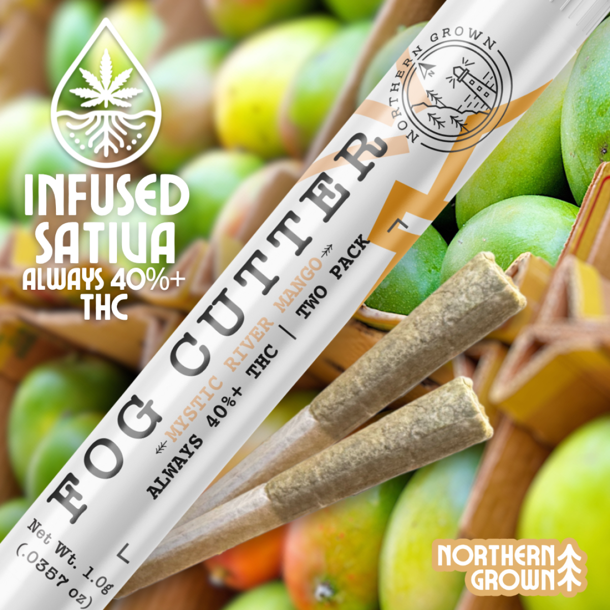 Photograph of Product: Mystic River Mango Infused 0.5g Pre-roll 2pk | 1g