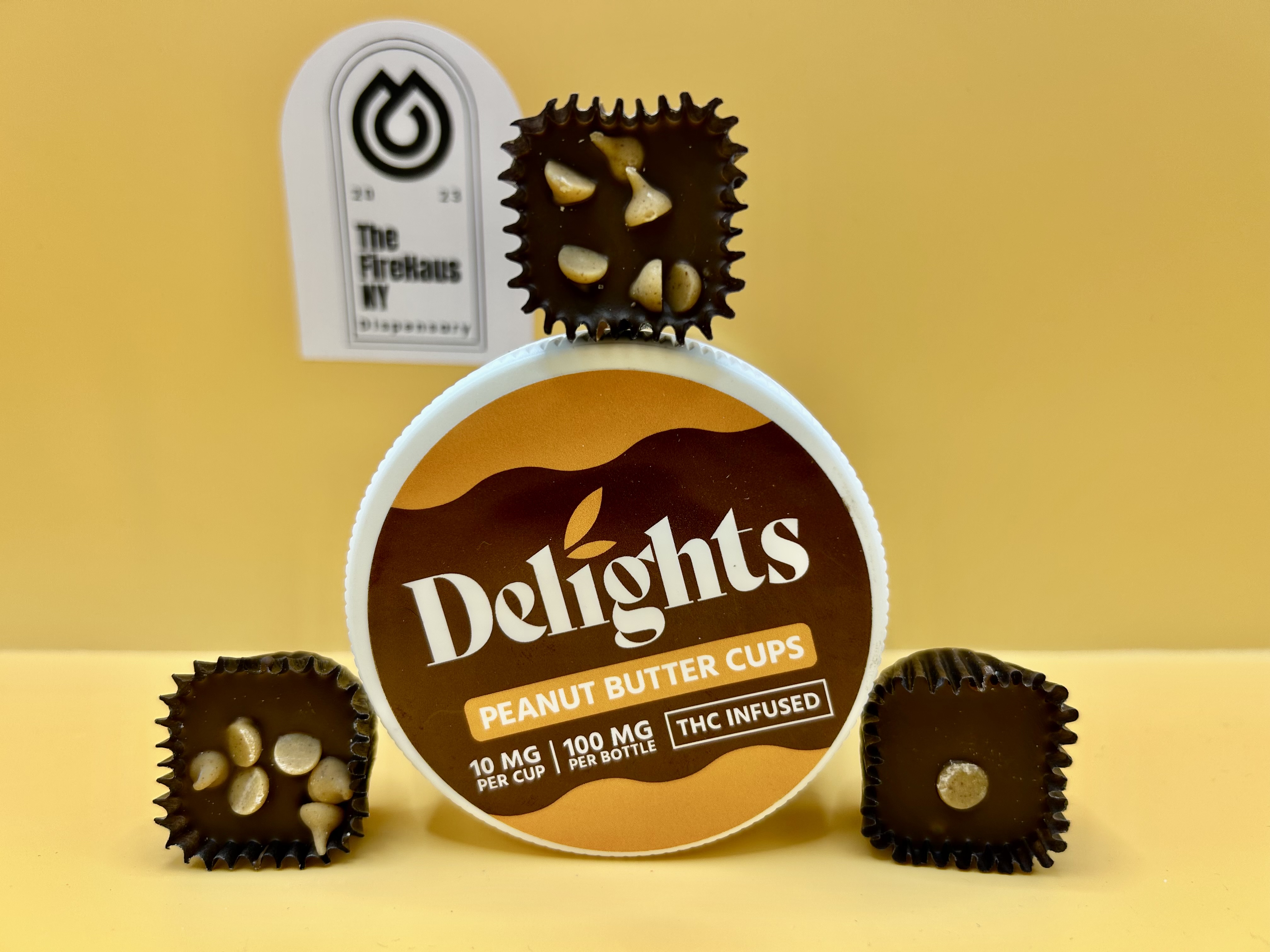 Photograph of product: DELIGHTS | PEANUT BUTTER CUPS | 100MG