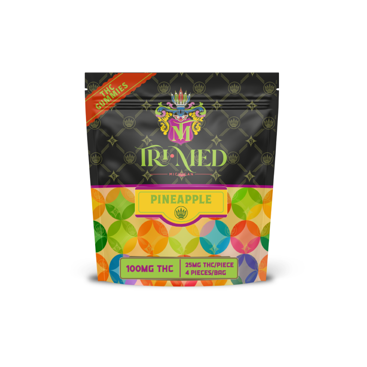 Photograph of product: TRI-MED - PINEAPPLE GUMMIES - 100MG