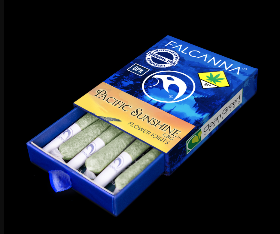 Photograph of product: Falcanna - Pacific Sunshine CBG - 6pk Pre-Rolls
