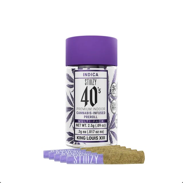 Photograph of product: 2.5G Pre-Rolls Infused King Louis XIII 40's (5PK) - King Louis XIII