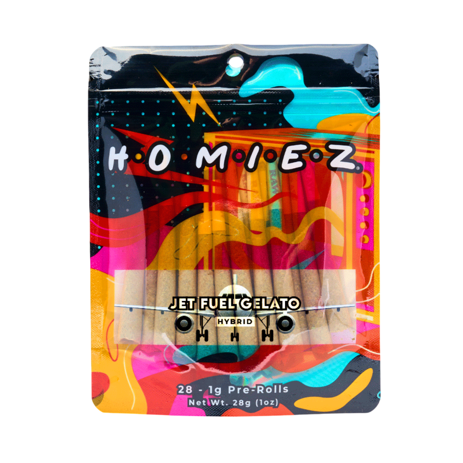 Photograph of product: Homiez Jet Fuel Gelato Pre-Roll Megapack | 28 x 1g