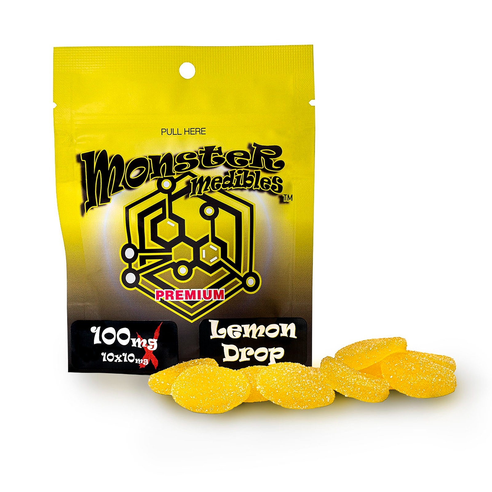 Photograph of product: Monster Xtracts   Lemon Drop Gummies   200mg
