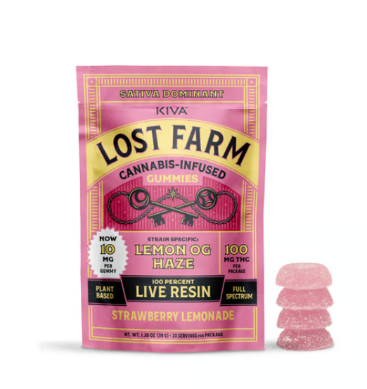 Photograph of product: Strawberry Lemonade x Lemon OG Haze | Live Resin Gummies | 100mg
