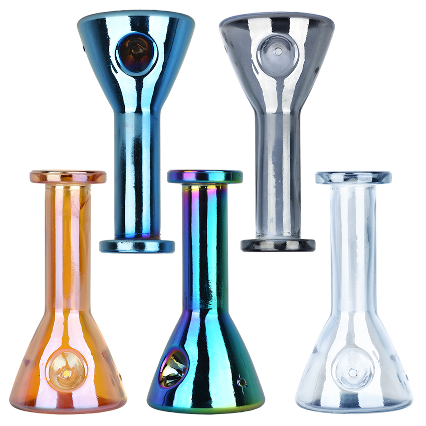 Photograph of product: Electroplated Beaker Glass Hand Pipe | 5" |