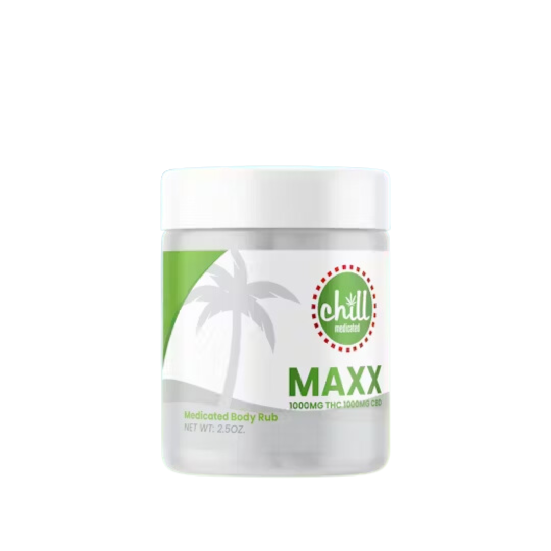 Photograph of product: Chill Medicated | 1:1 TH-oui:CBD Maxx Body Rub | 1000mg
